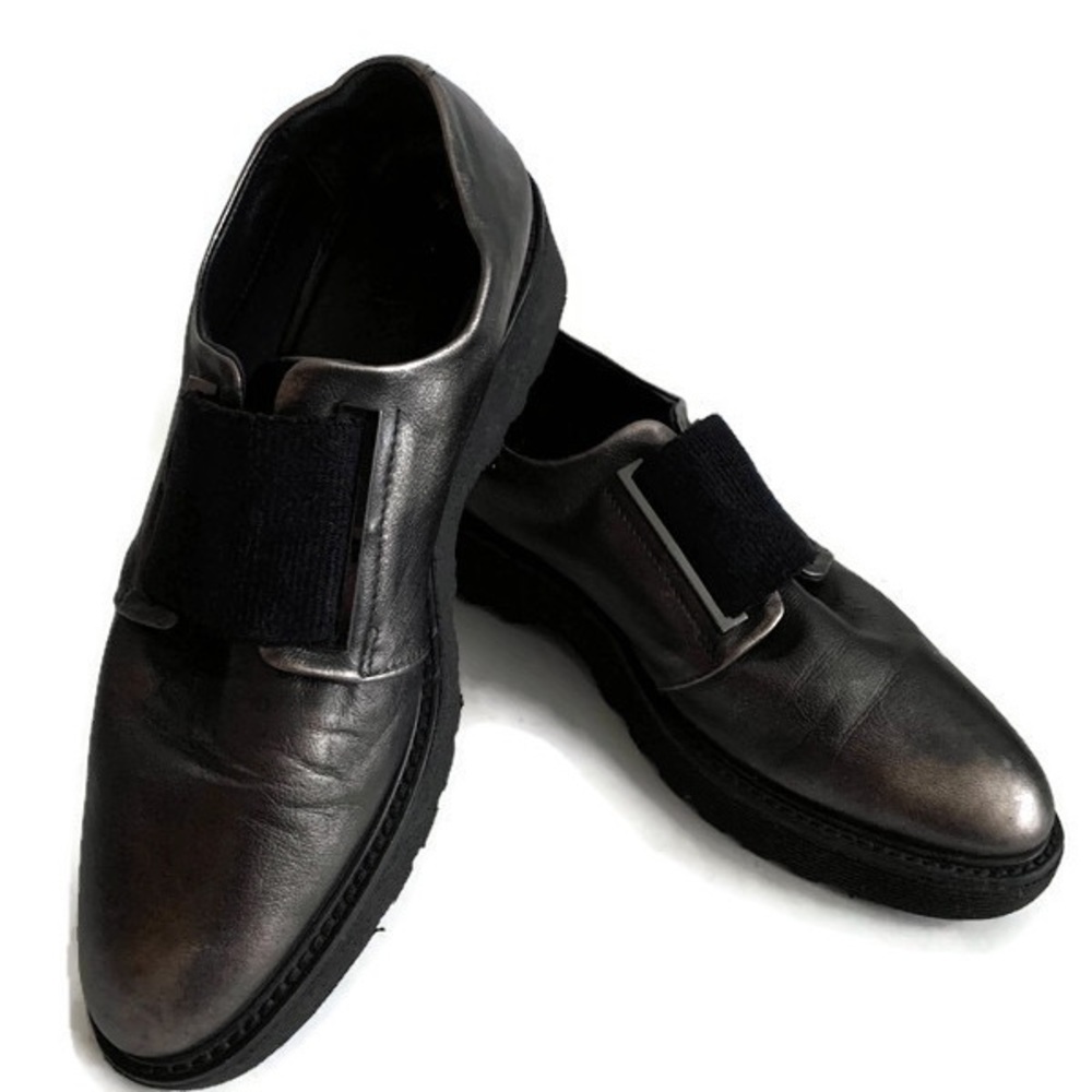 Aquatalia Loafer Platform Shoe Black Size 7.5